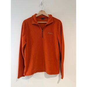 Men's Eddie Bauer Fleece Pullover 1/4 Zip Top Orange Size S